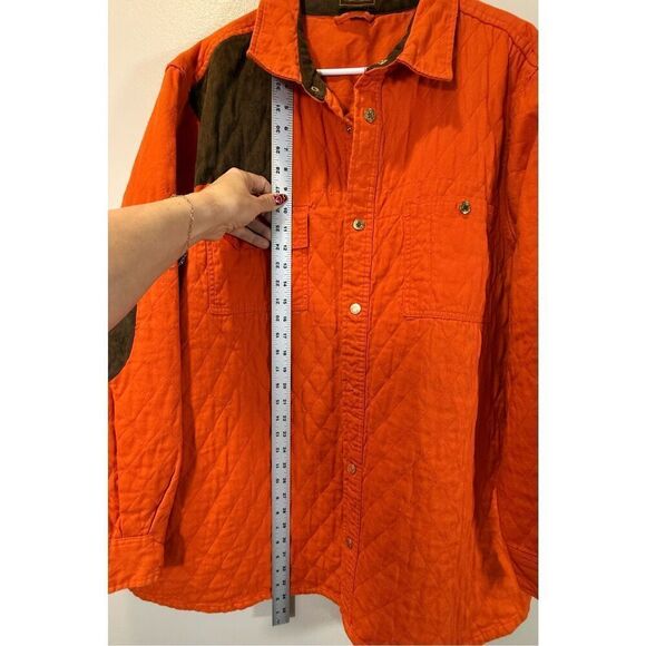 Boulder Creek Orange Hunting Long Sleeve Quilted Button Up Shirt Men's XXL Tall - Picture 11 of 14